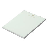 Bloc-note Monogramme de style moderne vert sauge or (Tourné)