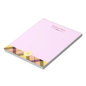 Bloc-note Monogramme de tatouage rose moderne Nom du script (Tourné)