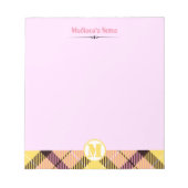 Bloc-note Monogramme de tatouage rose moderne Nom du script (Devant)