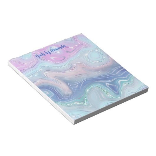 Bloc-note Monogramme de torsade d'aquarelle moderne (Incliné)