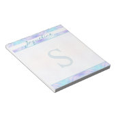 Bloc-note Monogramme des onces de lavande turquoise (Incliné)