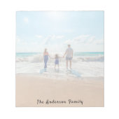 Bloc-note monogramme des vacances d'été en famille (Devant)
