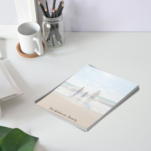 Bloc-note monogramme des vacances d'été en famille