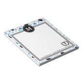 Bloc-note Monogramme - Design Médicale - Bleu (Incliné)
