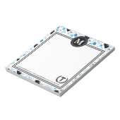 Bloc-note Monogramme - Design Médicale - Bleu (Tourné)
