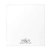 Bloc-note Monogramme d'esperie de couple (Devant)