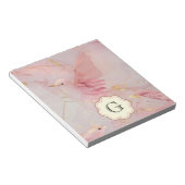 Bloc-note Monogramme d'oiseaux roses (Incliné)