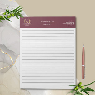 Bloc-note Monogramme d'or de la couronne de laurier classiqu