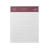 Bloc-note Monogramme d'or de la couronne de laurier classiqu (Tourné)
