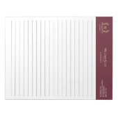 Bloc-note Monogramme d'or de la couronne de laurier classiqu (Devant)