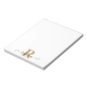 Bloc-note Monogramme d'or noir moderne Nom du script (Tourné)