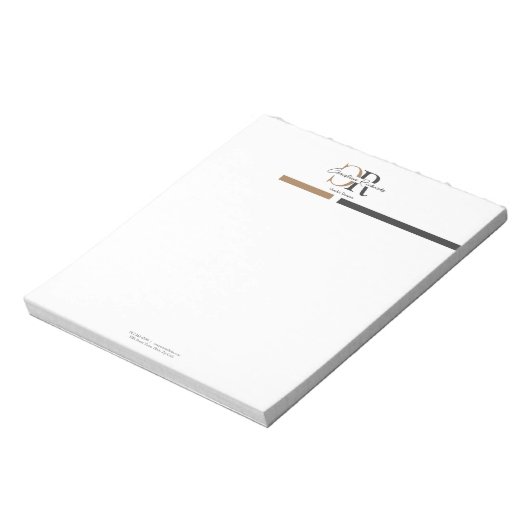 Bloc-note Monogramme d'or noir simple (Tourné)