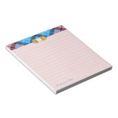 Bloc-note Monogramme doré Tartan moderne Script Apricot Liné (Incliné)