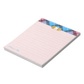 Bloc-note Monogramme doré Tartan moderne Script Apricot Liné (Tourné)