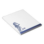 Bloc-note Monogramme du Cheval de mer de plage (Incliné)