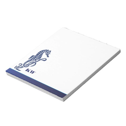 Bloc-note Monogramme du Cheval de mer de plage (Tourné)