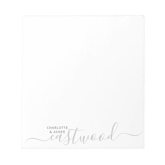 Bloc-note Monogramme du nom de couple (Devant)