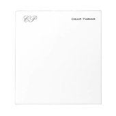 Bloc-note Monogramme écriture professionnel simple uni (Devant)
