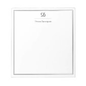 Bloc-note Monogramme élégant en noir et blanc (Devant)