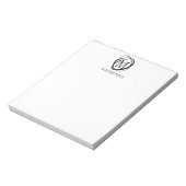 Bloc-note Monogramme élégant et moderne Nom (Tourné)