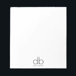 Bloc-note Monogramme élégant minimal classique moderne<br><div class="desc">Un simple monogramme moderne minimal. Un cadeau parfait pour un dortoir étudiant,  ou pour votre décor de bureau à la maison moderne.</div>