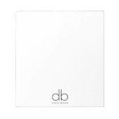 Bloc-note Monogramme élégant minimal classique moderne (Devant)