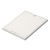 Bloc-note Monogramme élégant minimaliste noir et ivoire mode (Tourné)