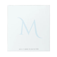 Monogramme Élégant Moderne Bleu Clair Délavé