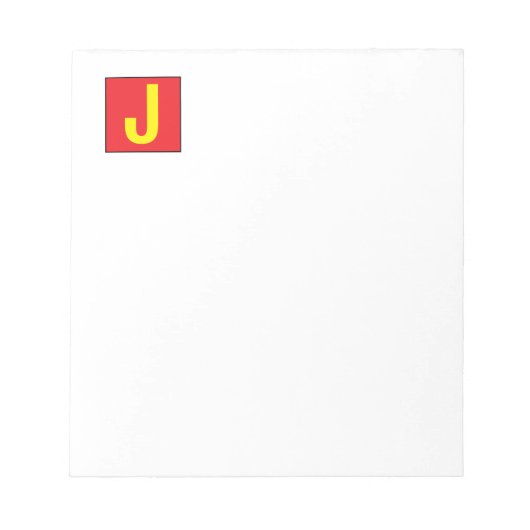 Bloc-note Monogramme Élégant Moderne Professionnel Rouge Jau (Devant)