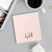 Bloc-note Monogramme Élégant Nom Rose Or Script