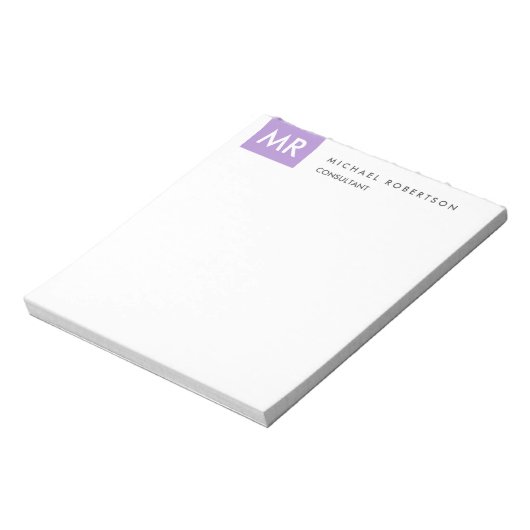 Bloc-note Monogramme Élégant Noms Initials Uniques (Tourné)