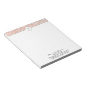 Bloc-note Monogramme Elegant Rose Gold Marble Petit Bloc-not (Incliné)
