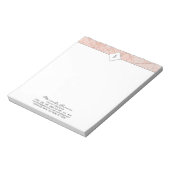 Bloc-note Monogramme Elegant Rose Gold Marble Petit Bloc-not (Tourné)