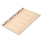 Bloc-note Monogramme Empreinte de léopard Brown animal noir (Incliné)