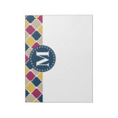 Bloc-note Monogramme en lattice marocain Fuchsia Navy (Tourné)