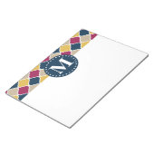 Bloc-note Monogramme en lattice marocain Fuchsia Navy (Incliné)