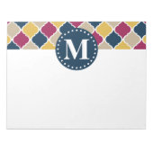 Bloc-note Monogramme en lattice marocain Fuchsia Navy (Devant)