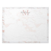 Bloc-note Monogramme en marbre or Rose chic (Devant)