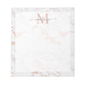 Bloc-note Monogramme en marbre or Rose chic (Devant)