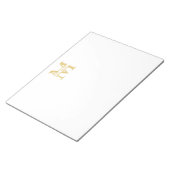 Bloc-note Monogramme et nom d'or personnalisé (Incliné)