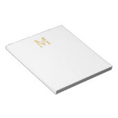 Bloc-note Monogramme et nom d'or personnalisé (Incliné)