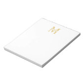 Bloc-note Monogramme et nom d'or personnalisé (Tourné)