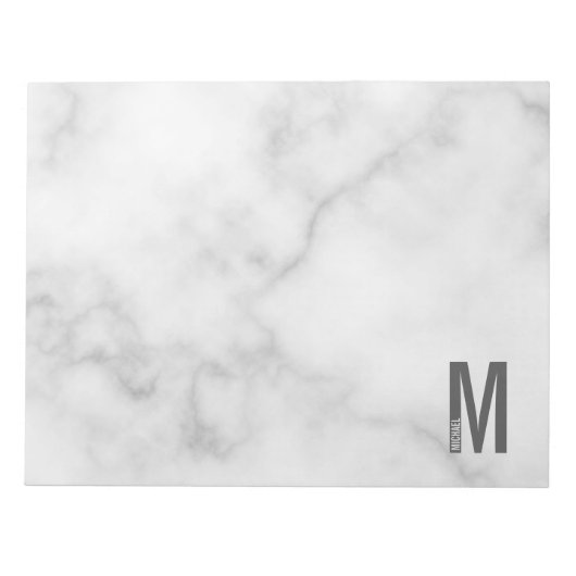 Bloc-note Monogramme et nom personnalisés modernes (Devant)