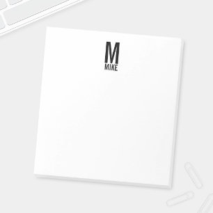 Bloc-note Monogramme et nom personnalisés modernes