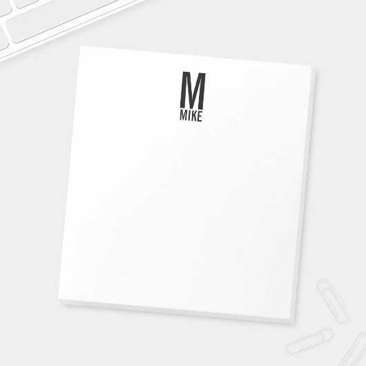 Bloc-note Monogramme et nom personnalisés modernes