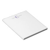 Bloc-note Monogramme et nom personnalisés simples en lavande (Incliné)