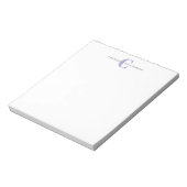 Bloc-note Monogramme et nom personnalisés simples en lavande (Tourné)