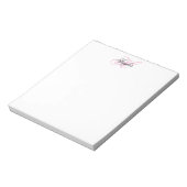 Bloc-note Monogramme fantaisie noir et rose (Tourné)