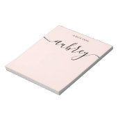 Bloc-note Monogramme Féminin Calligraphie Rose Pâle (Tourné)