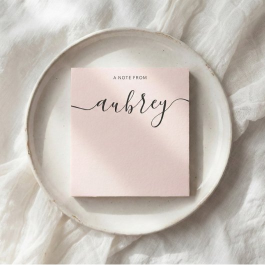 Bloc-note Monogramme Féminin Calligraphie Rose Pâle
